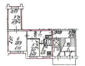 3-комн.кв., 58 м², этаж 1