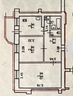 2-комн.кв., 52 м², этаж 9