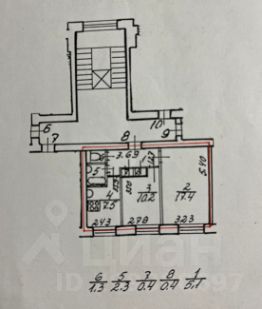 2-комн.кв., 45 м², этаж 3