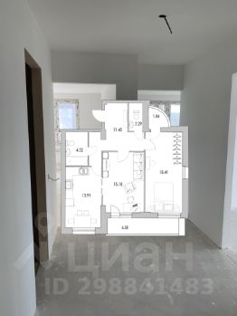 2-комн.кв., 68 м², этаж 3