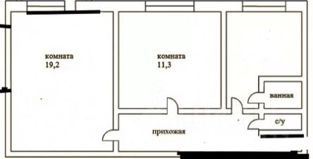 2-комн.кв., 41 м², этаж 1