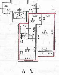 1-комн.кв., 43 м², этаж 5