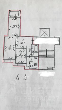 3-комн.кв., 67 м², этаж 5