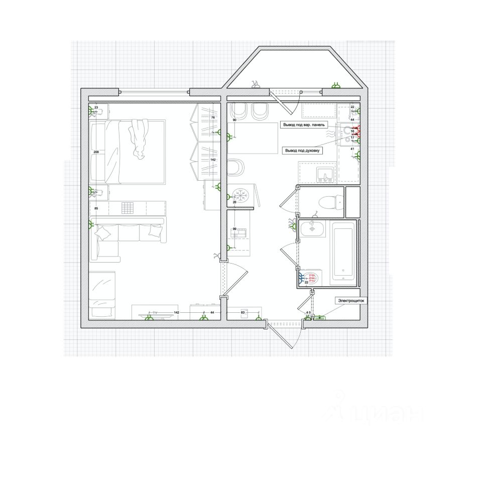 Купить однокомнатную квартиру 39,3м² ул. Щербакова, 9, Санкт-Петербург, м.  Озерки - база ЦИАН, объявление 296945580