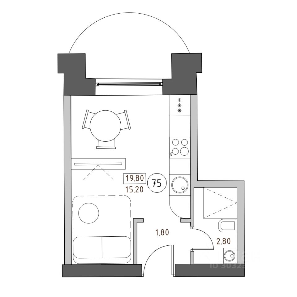 Купить квартиру-студию 19,8м² ул. Швецова, 4, Санкт-Петербург, м. Нарвская  - база ЦИАН, объявление 303233394