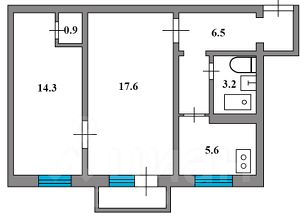 2-комн.кв., 48 м², этаж 3