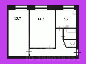 2-комн.кв., 45 м², этаж 1