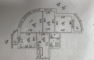 3-комн.кв., 87 м², этаж 7