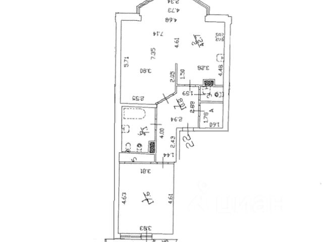 1-комн., 84,1 м², 9/9 этаж