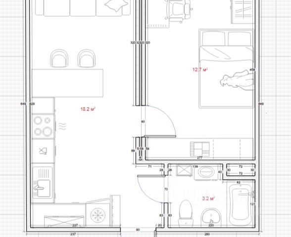 2-комн., 34 м², 10/13 этаж