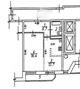 1-комн.кв., 40 м², этаж 6