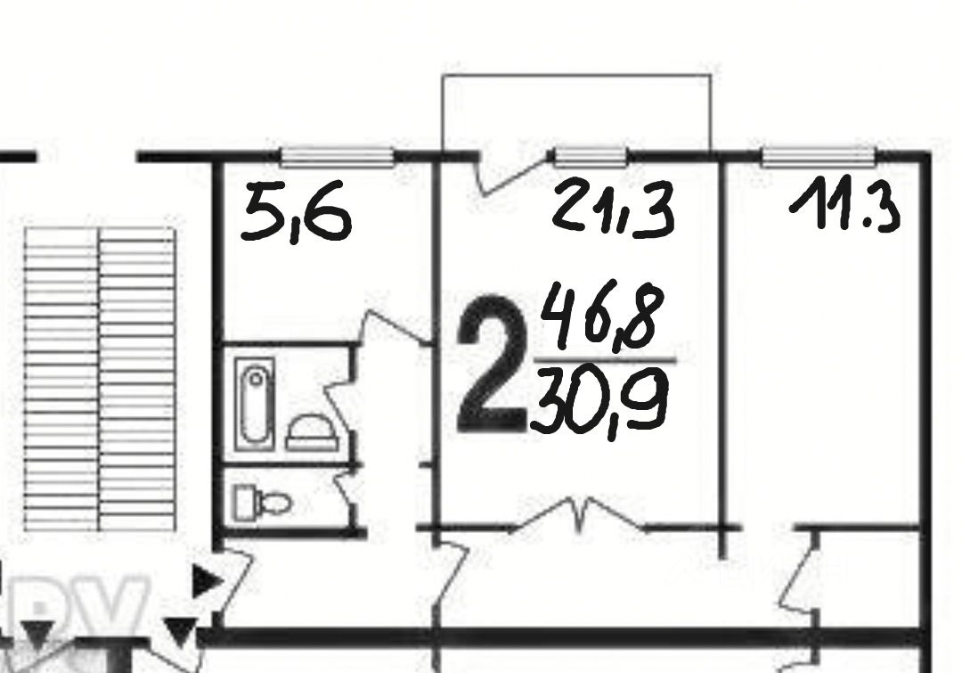 Купить двухкомнатную квартиру 46,8м² 1, Пушкино, Московская область,  Пушкинский городской округ, Серебрянка микрорайон - база ЦИАН, объявление  301826880