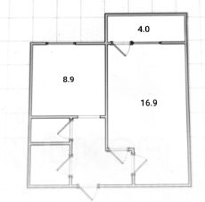 1-комн.кв., 36 м², этаж 4