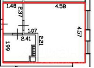 студия, 27 м², этаж 1