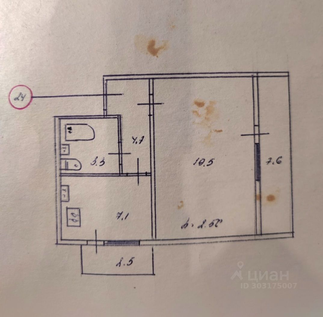 Продаю однокомнатную квартиру 42м² ул. Адмирала Юмашева, 19А, Севастополь -  база ЦИАН, объявление 303175007