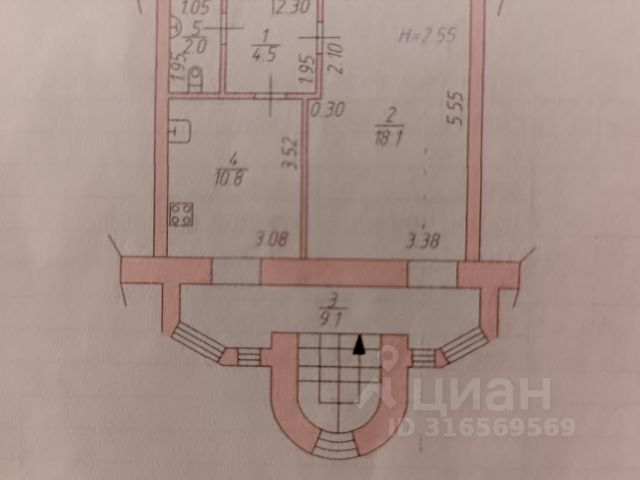 3-комн., 95 м², 3/9 этаж