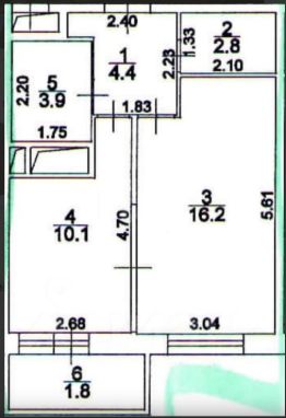 1-комн.кв., 37 м², этаж 17