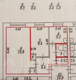 2-комн.кв., 43 м², этаж 2