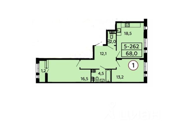 2-комн., 67,3 м², 3/8 этаж