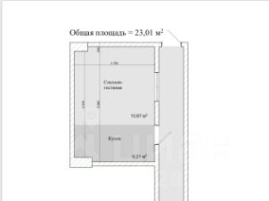 апарт.-студия, 18 м², этаж 1