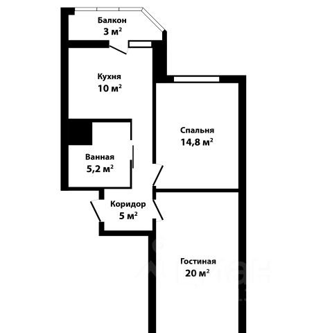 2-комн., 57,7 м², 4/17 этаж