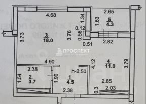 1-комн.кв., 40 м², этаж 14