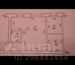 2-комн.кв., 43 м², этаж 1