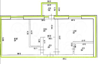 2-комн.кв., 73 м², этаж 2