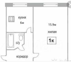 1-комн.кв., 29 м², этаж 2