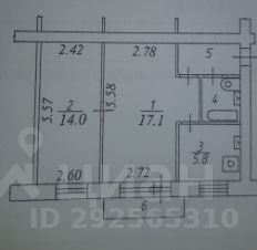 2-комн.кв., 44 м², этаж 5