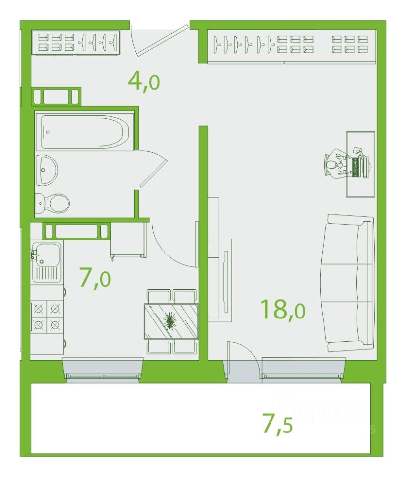 Продается1-комн.квартира,38,52м²