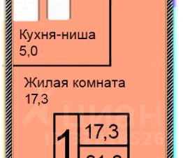1-комн.кв., 32 м², этаж 7