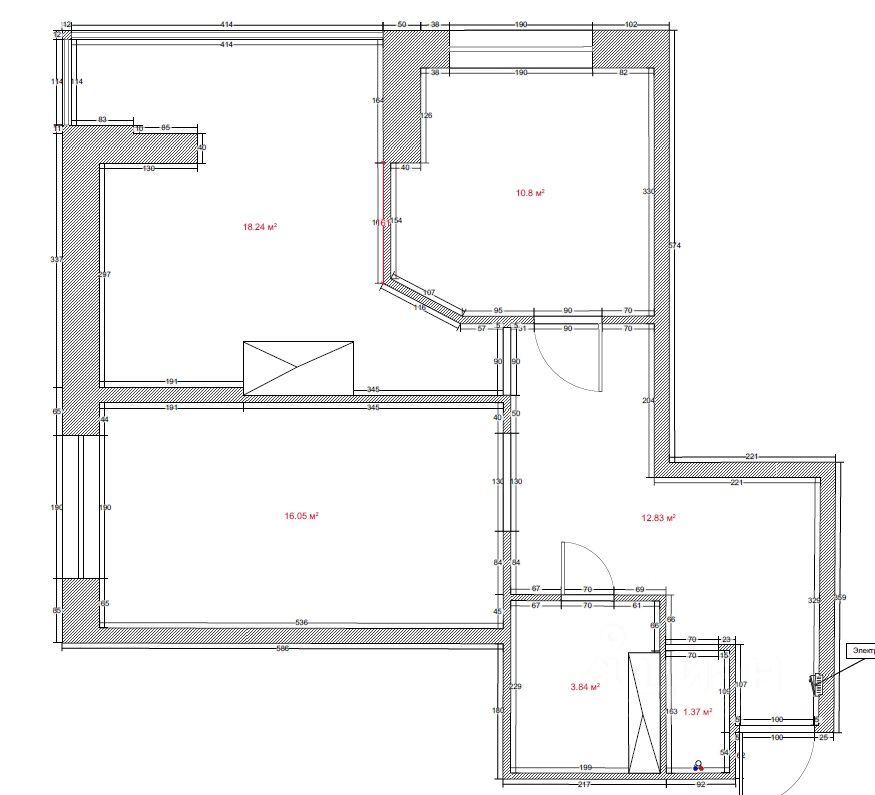 2-к кв. Тульская область, Тула Новомосковская ул., 10Б (63.0 м²)