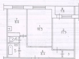 2-комн.кв., 51 м², этаж 7