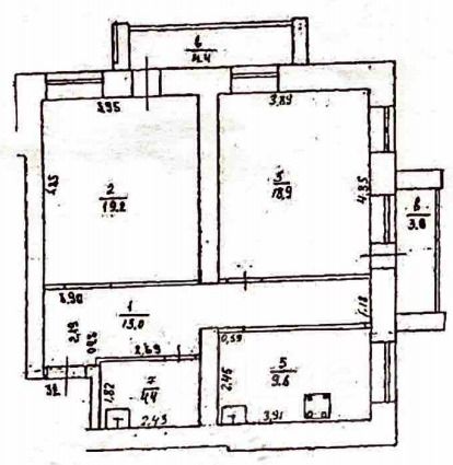 2-комн., 65,1 м², 3/12 этаж
