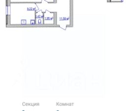 2-комн.кв., 60 м², этаж 7