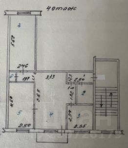 3-комн.кв., 60 м², этаж 4