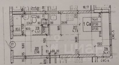 студия, 28 м², этаж 10