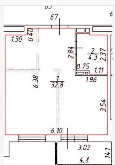 1-к кв. Приморский край, Уссурийск ул. Фрунзе, 78 (39.4 м²)