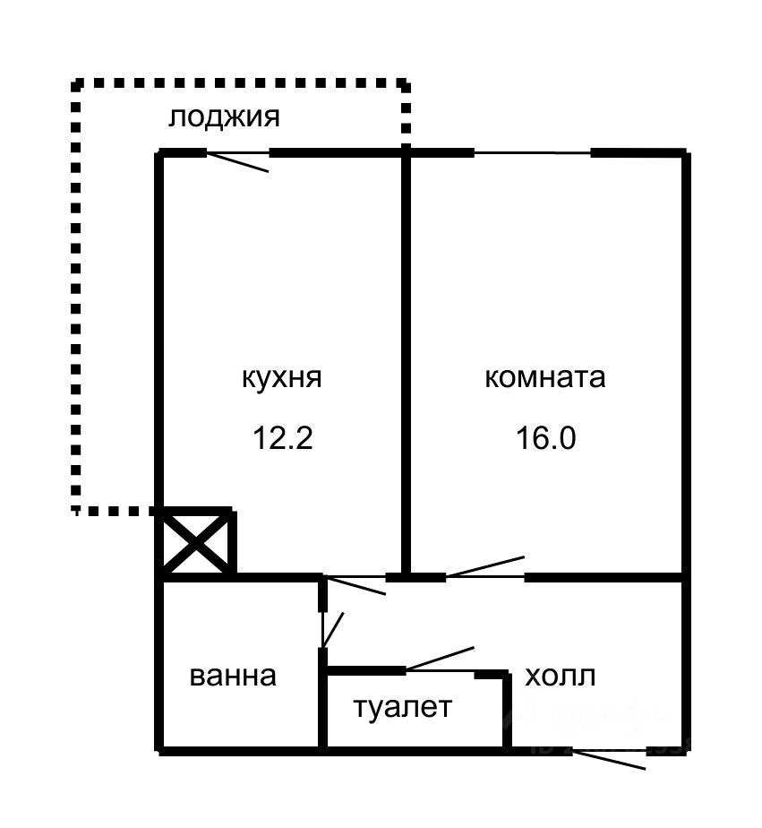 Продажа однокомнатной квартиры 39.7м² просп. Советский, 39к1, Санкт ...