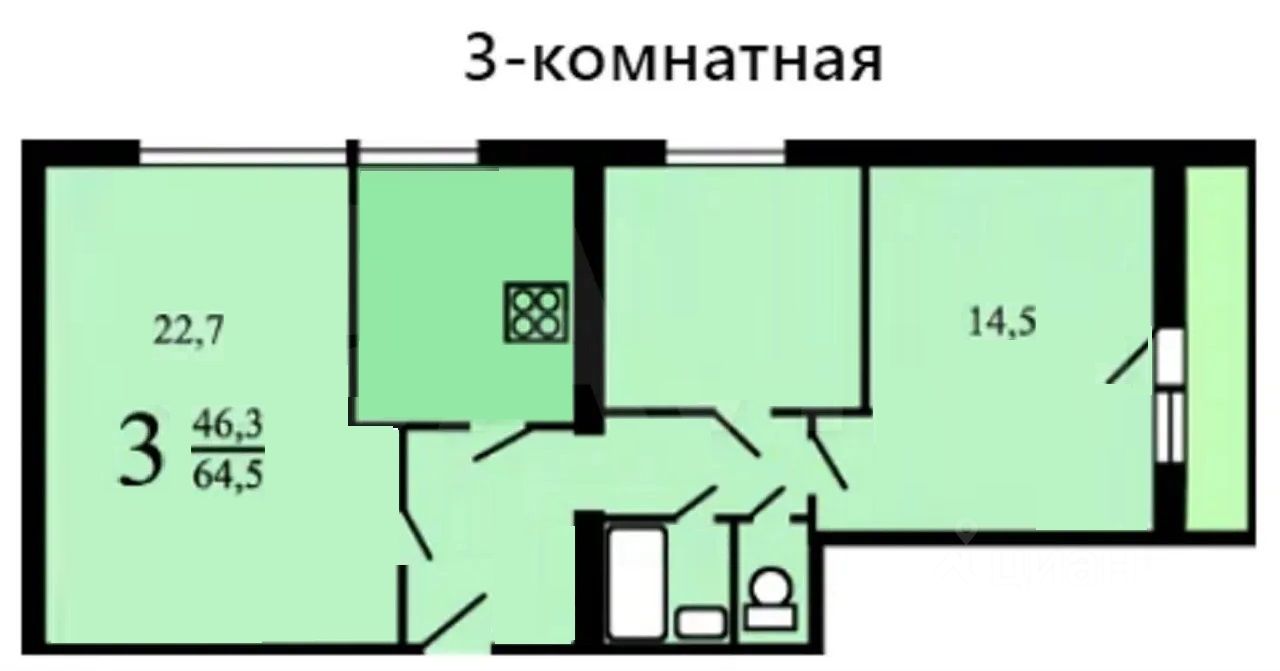 Купить 3-комнатную квартиру на улице Лемешко в городе Видное, продажа  трехкомнатных квартир во вторичке и первичке на Циан. Найдено 4 объявления