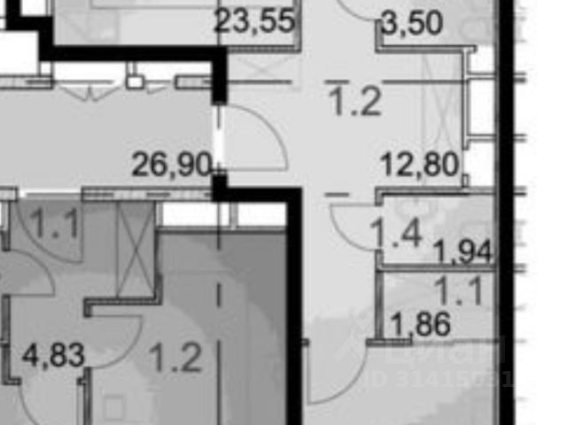 2-комн., 73,8 м², 10/23 этаж