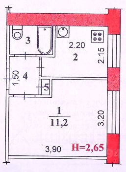 1-комн.кв., 21 м², этаж 1