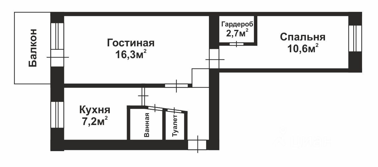 Продается2-комн.квартира,44,3м²