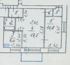 2-комн.кв., 41 м², этаж 3