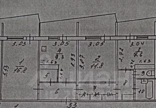 3-комн.кв., 64 м², этаж 5