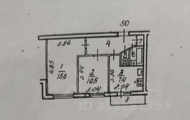 2-комн., 43,7 м², 4/9 этаж