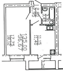 1-комн.кв., 37 м², этаж 5