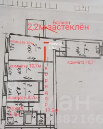 4-комн.кв., 74 м², этаж 7