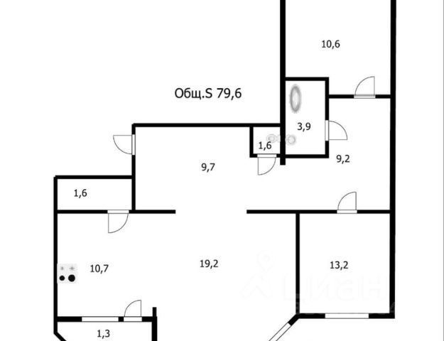 3-комн., 79,6 м², 5/5 этаж